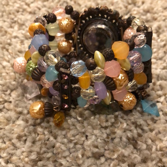 Rhinestone Face Watch With Beads - Picture 4 of 6